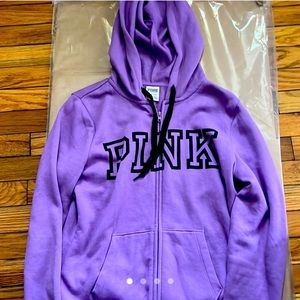 PINK Victoria’s Secret Zip-up Sweatshirt with hood size Small